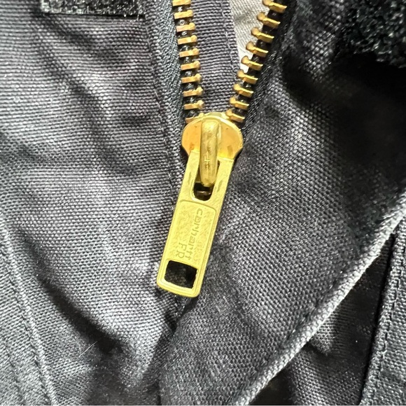 Carhartt | Canvas Duck Quilt Lined Chore Barn Work Coat Navy Fire Resistant | L - Picture 8 of 15